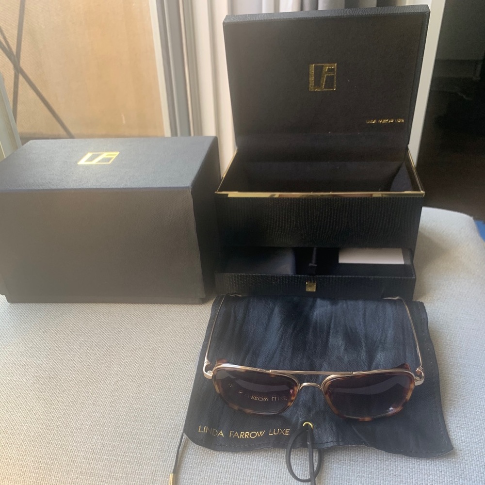 Linda Farrow Luxe square aviator Sunglusses $800